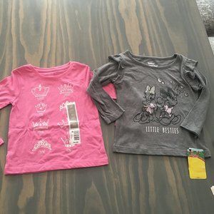 Lot of 2 Toddler Girls long sleeved Shirts NWT 3T